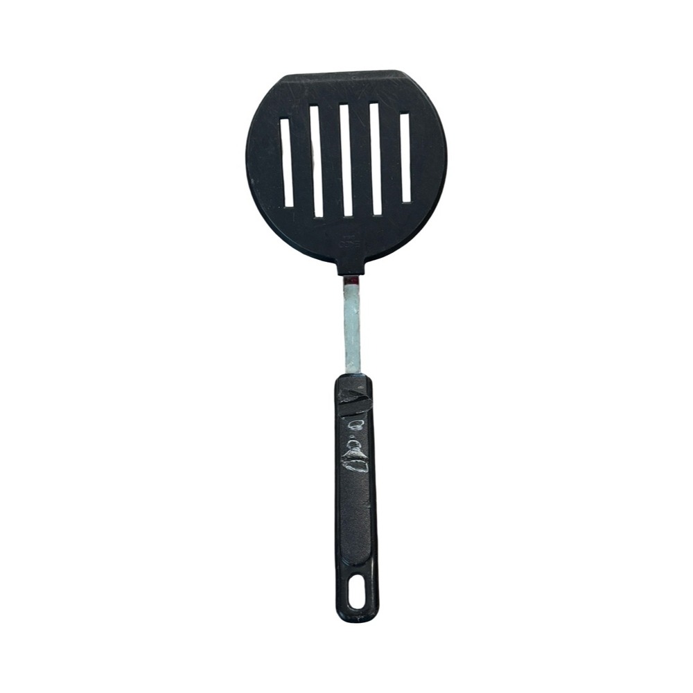 Vintage Ekco USA Slotted Spatula Black Round Head Kitchen Turner Utensil 12"